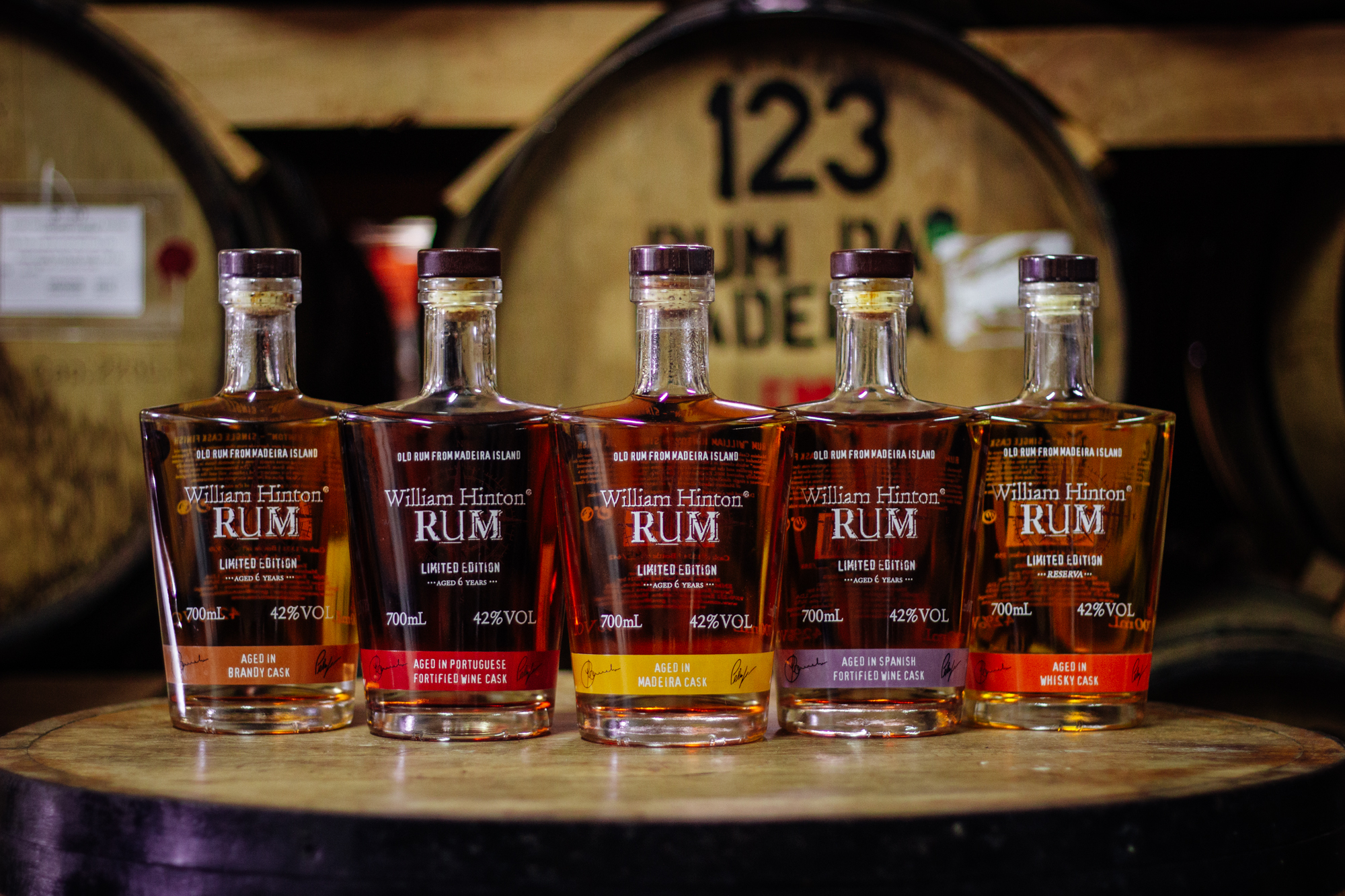 William Hinton limited-edition aged rums matured in different types of cask.