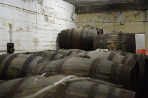 Traditional wooden rum casks in the Abel Fernandes ageing cellar in Madeira
