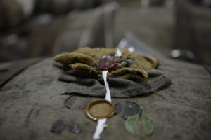 Wax-sealed bung on an old rum cask at Abel Fernandes in Madeira